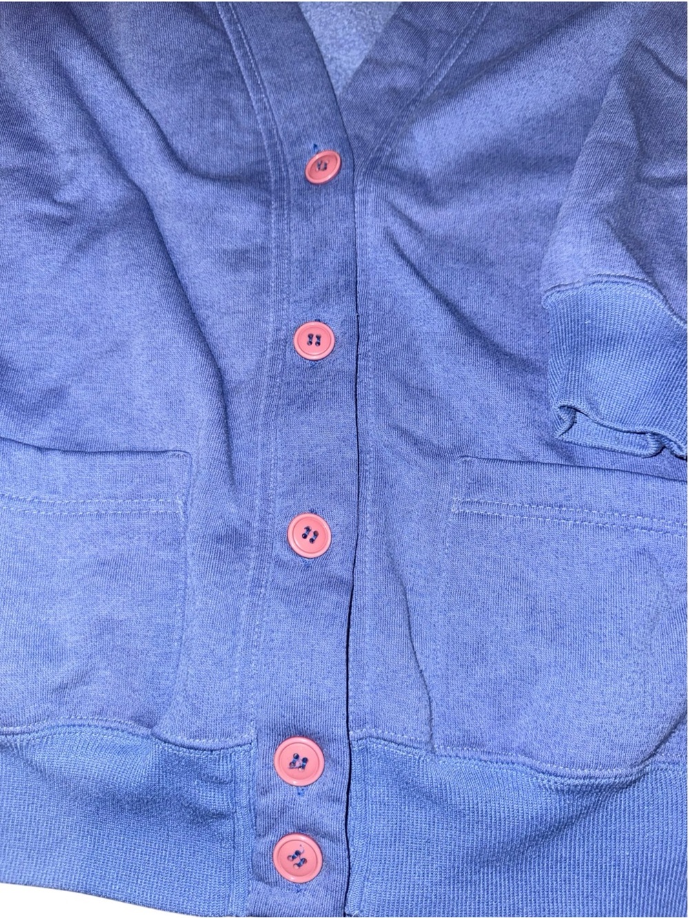 Woman’s Blue Button-Front Cardigan Jacket - Picture 3 of 4